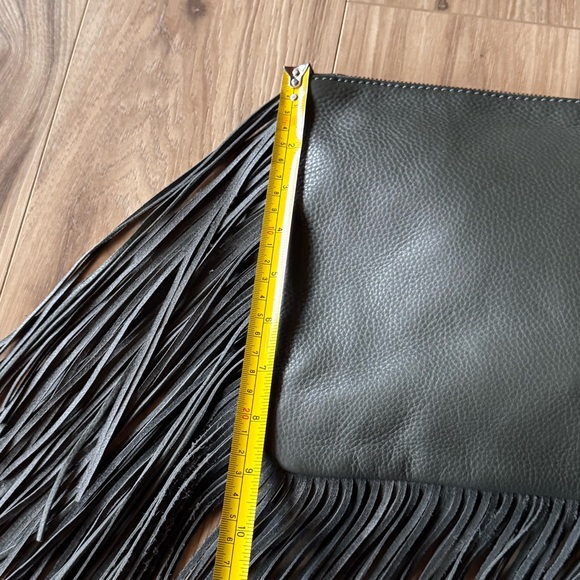 HOBO Gray Leather Stevie Fringe Clutch - Picture 10 of 13